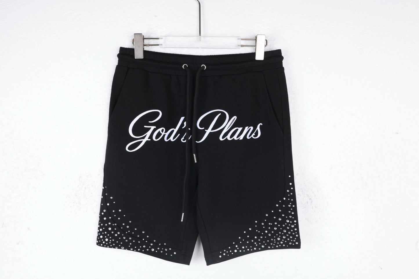 God's Plans Rhinestone Shorts