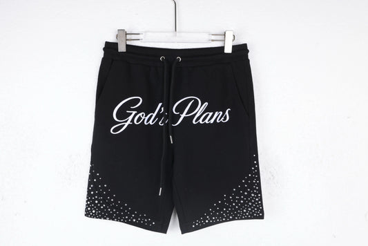 God's Plans Rhinestone Shorts